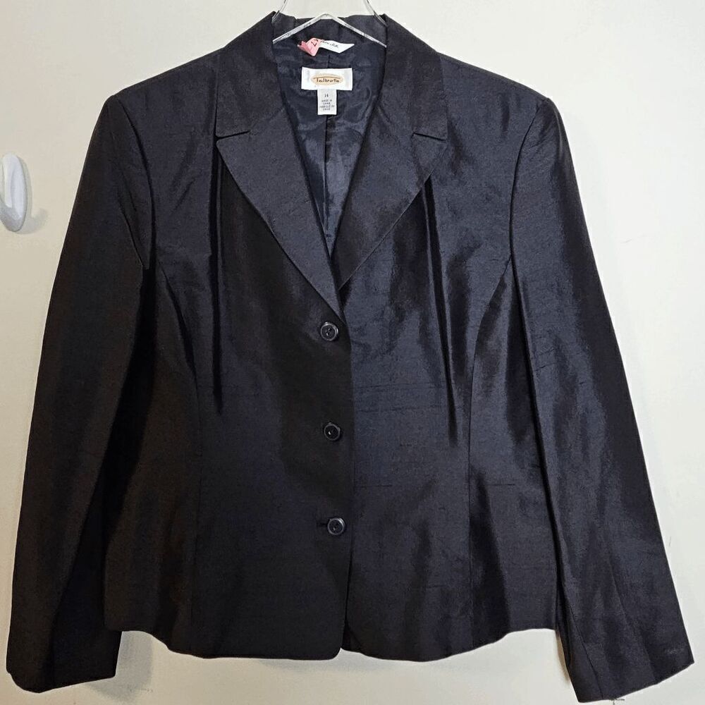 Talbots Pure 100% Silk 3 Button Long Sleeve Blazer Jacket with Pockets Women's B